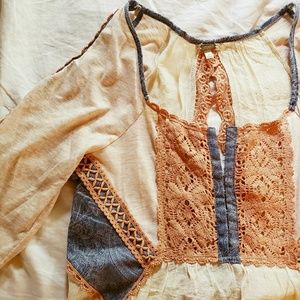 Gimmicks by bke open back crochet top. NWOT.